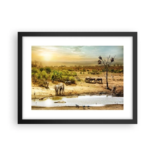 Affiche dans un cadre noir - Poster - "Et d'Eden coulait une rivière..." - 40x30 cm