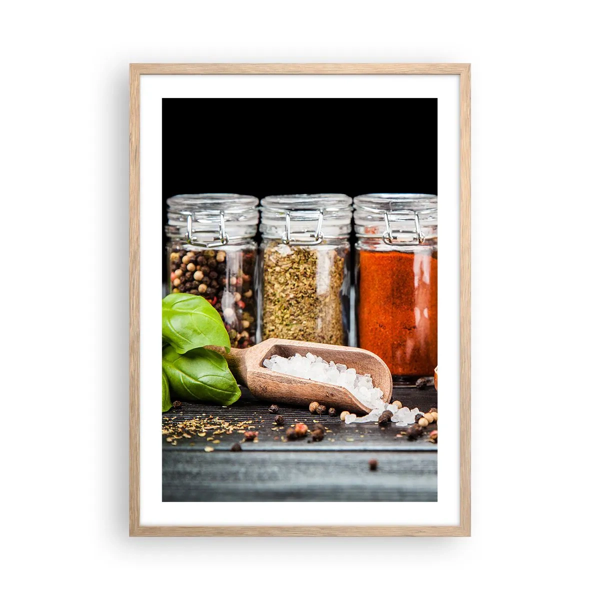 Affiche dans un chêne clair - Poster - Pour que la vie ait du goût - 50x70 cm