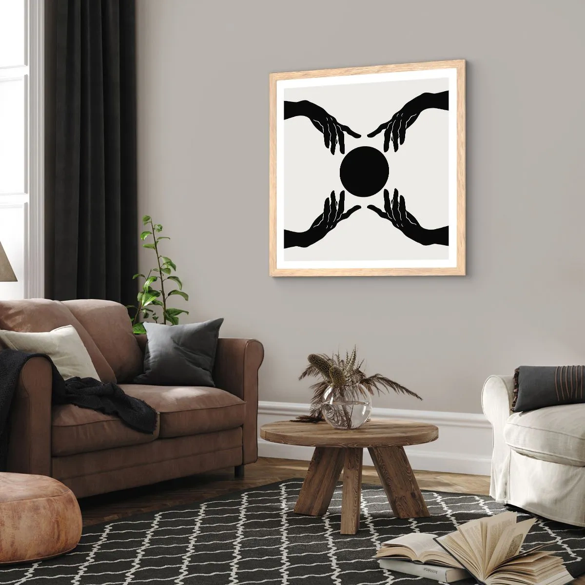 Affiche dans un chêne clair - Poster - Signe secret - 40x40 cm