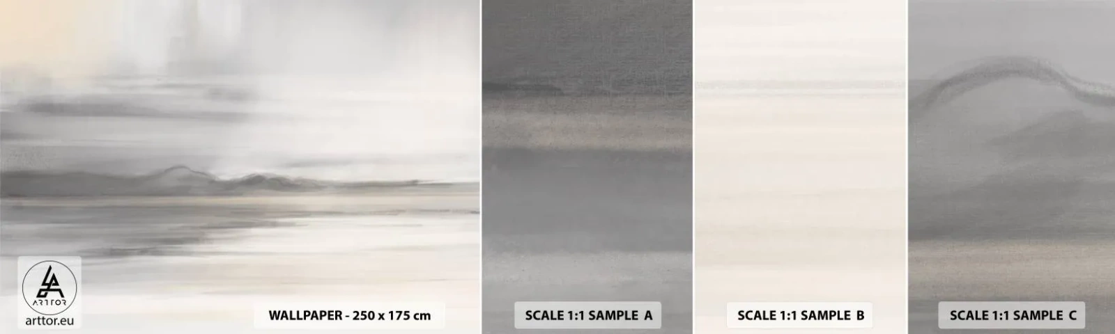 Échantillon De Papier Peint Standard Eco - Distance réfléchie - Brillant, Morceau, Abstraction - 100x30 cm