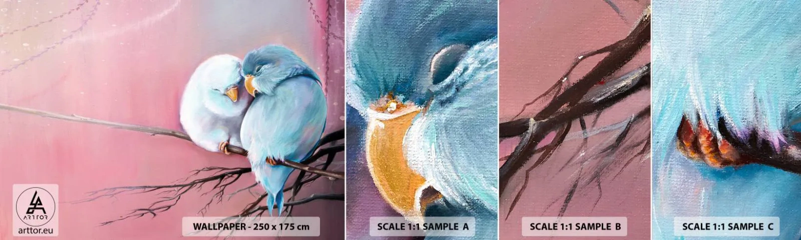 Échantillon De Papier Peint Standard Eco - Que dire de plus?... - Des oiseaux, Nature, Morceau - 100x30 cm