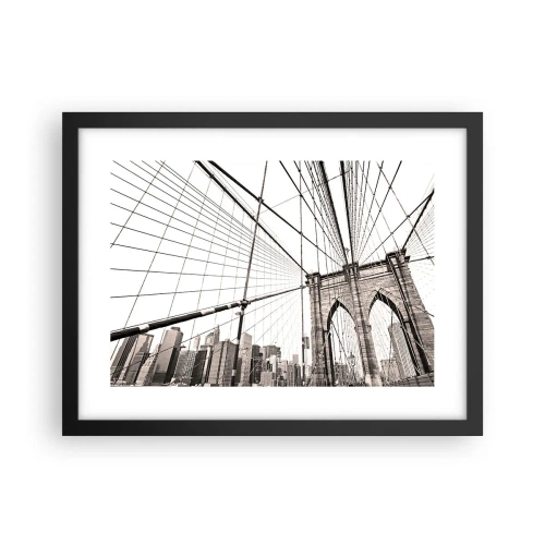 Affiche dans un cadre noir - Poster - Cathédrale New Yorkaise - 40x30 cm