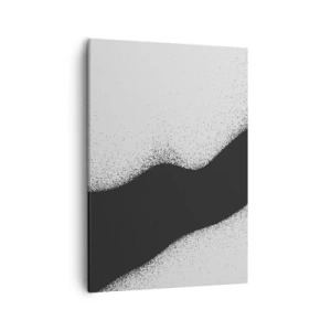 Impression sur toile - Image sur toile - Motif abstrait noir et blanc avec des points délicats sur toile - 50x70cm - Équilibre fluide - Décoration murale moderne pour le salon et la chambre ARTTOR