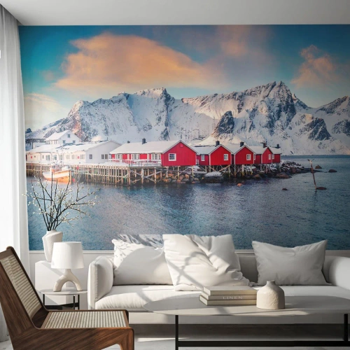 Papier peint sur mesure Premium Sand - Retraite dans le nord - Paysage, Norvège, Îles Lofoten