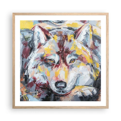 Affiche dans un chêne clair - Poster - En paix au milieu des siens - 60x60 cm