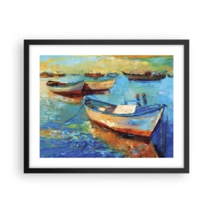 Affiche dans un cadre noir - Poster - Dans la baie du sud - 50x40 cm