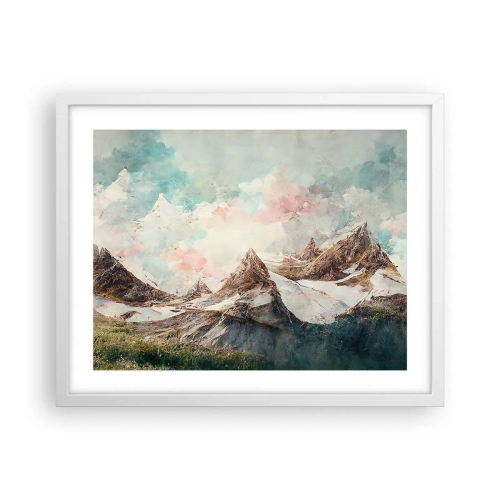 Affiche dans un cadre blanc - Poster - Lames de roche - 50x40 cm