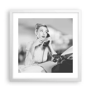 Affiche dans un cadre blanc - Poster - Hello! Ici les années 50 - 40x40 cm
