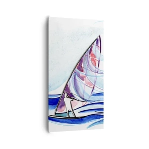 Impression sur toile - Image sur toile - Avec le vent au rythme des vagues - 65x120 cm