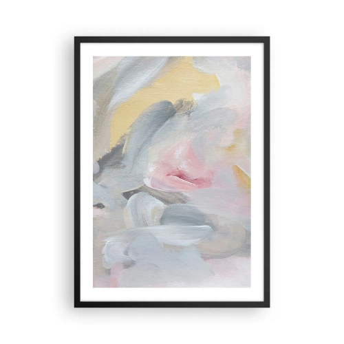 Affiche dans un cadre noir - Poster - Composition abstraite aux couleurs pastel - 50x70cm - Dans un monde pastel - Décoration murale moderne pour le salon et la chambre ARTTOR