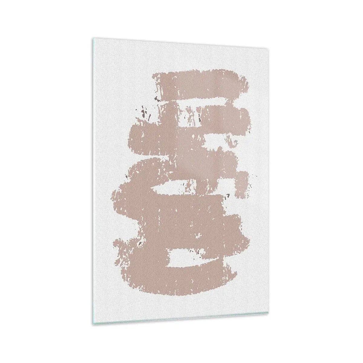 Impression sur verre - Image sur verre - Formes roses douces sur fond clair - 80x120cm - Abstraction en rose tendre - Décoration murale moderne pour le salon et la chambre ARTTOR