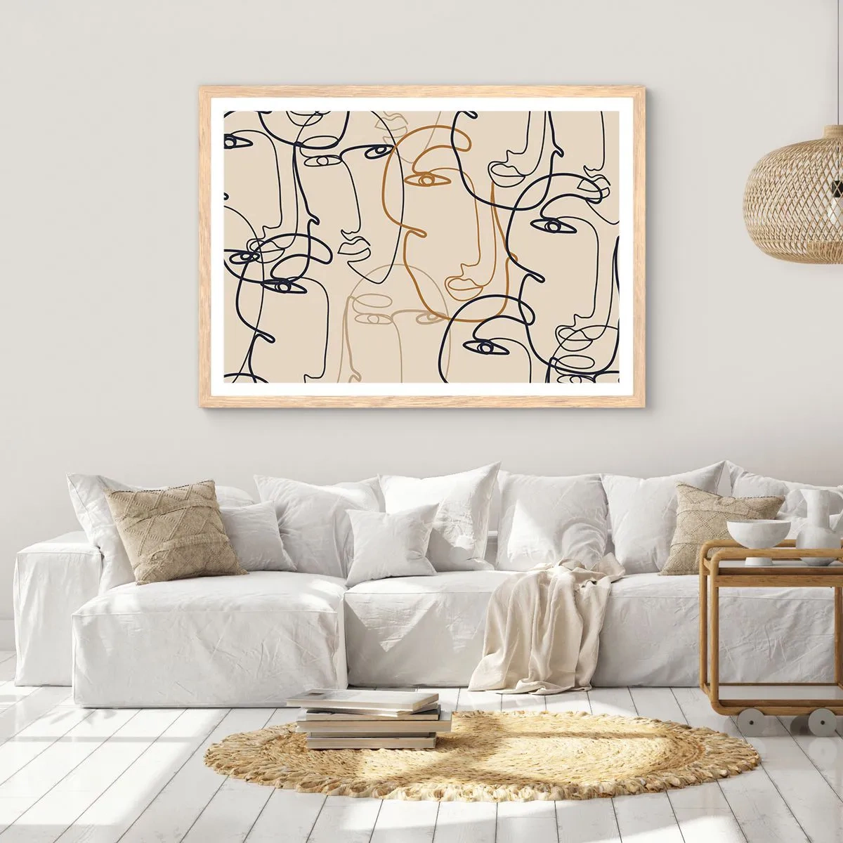 Affiche dans un chêne clair - Poster - Portrait multiplié - 50x40 cm