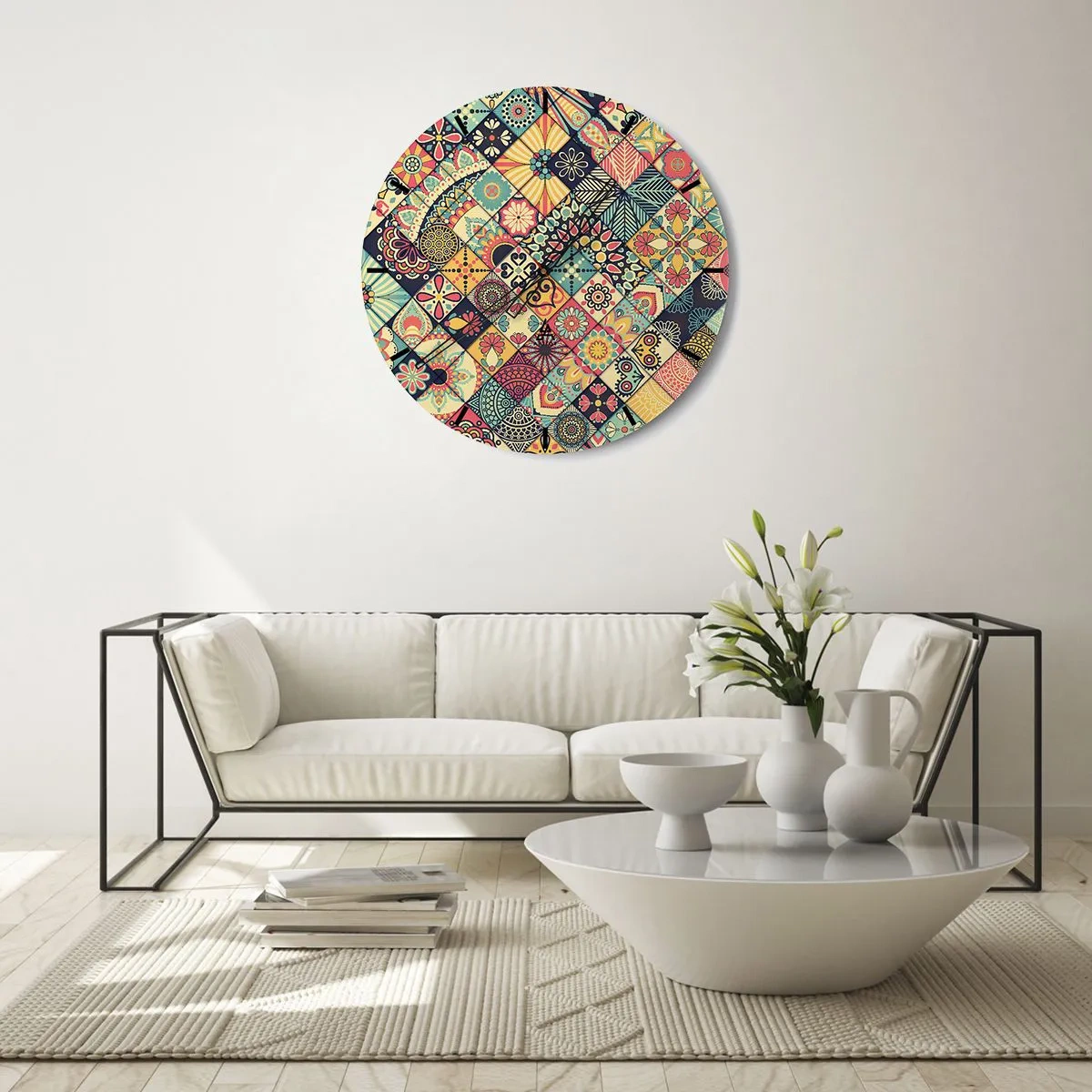 Horloge murale - Pendule murale - Ambiance marocaine - 30x30 cm