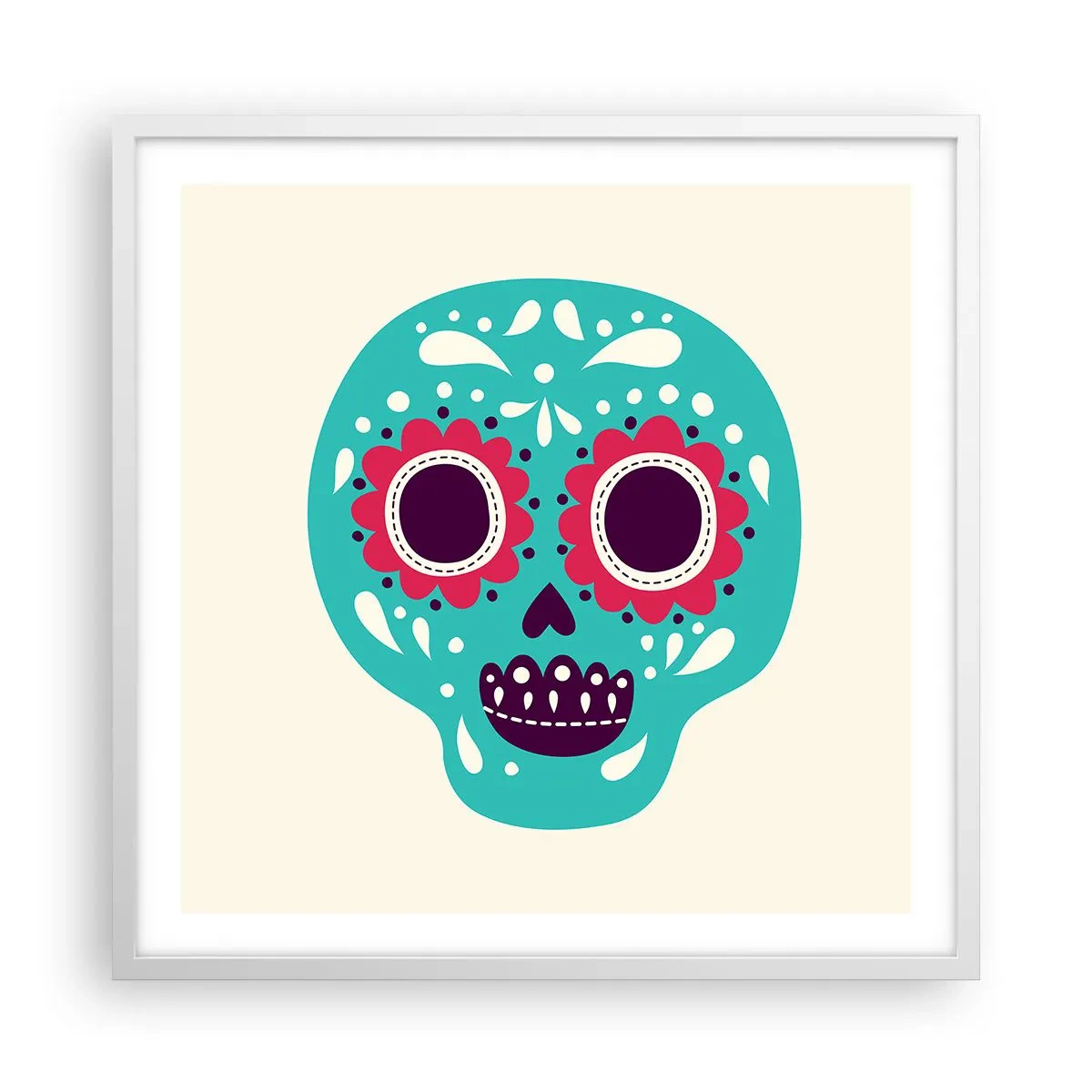 Affiche dans un cadre blanc - Poster - La vie – du plaisir jusqu'à la mort - 60x60 cm