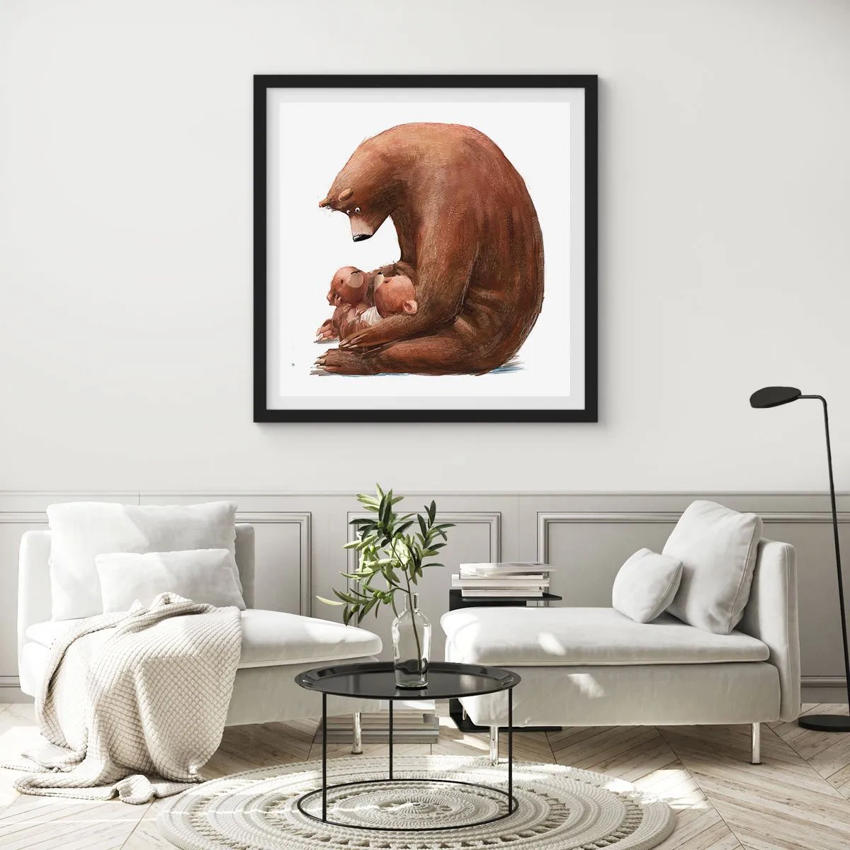 Affiche dans un cadre noir - Poster - Faites de beaux rêves les enfants - 40x40 cm