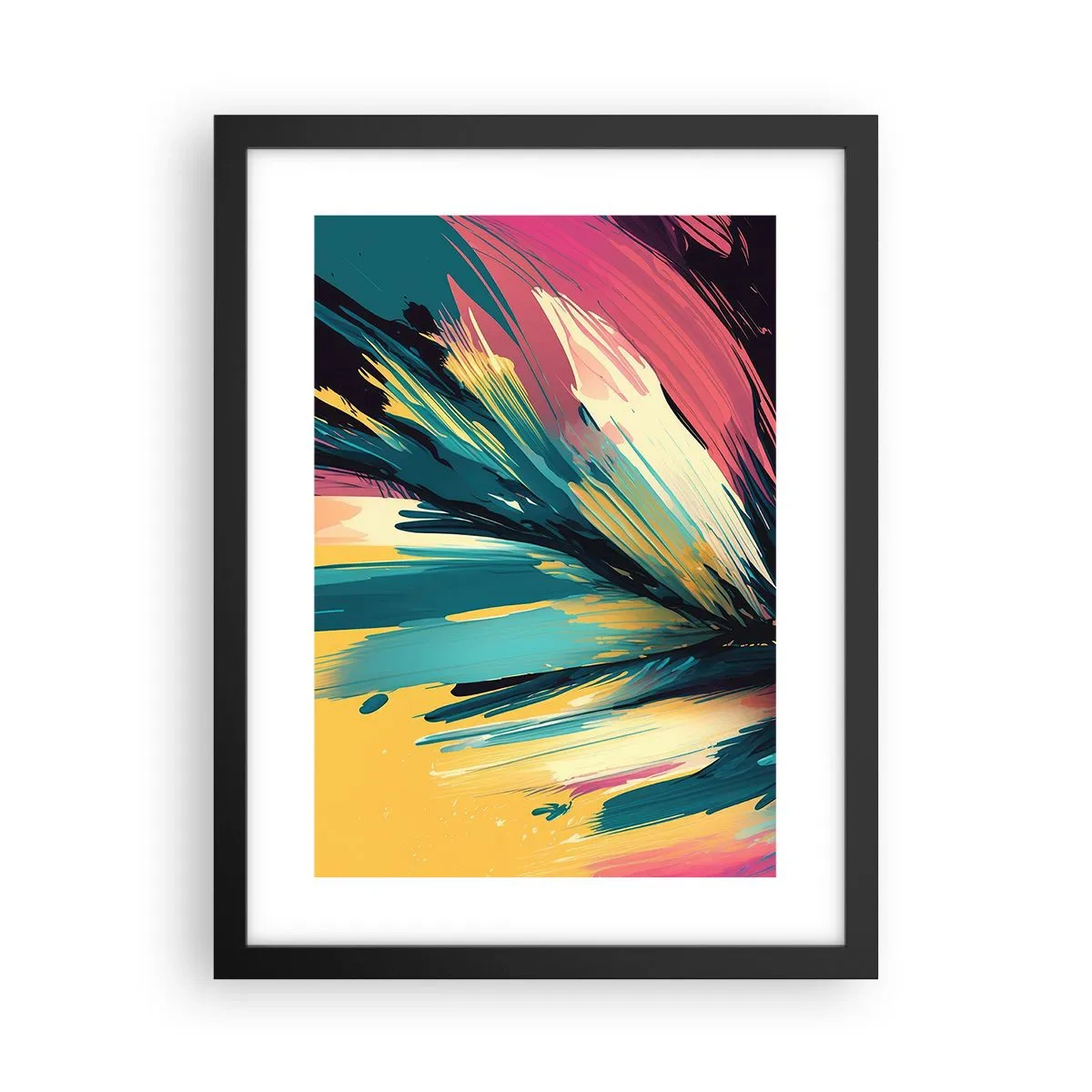 Affiche dans un cadre noir - Poster - Composition – une explosion de joie - 30x40 cm