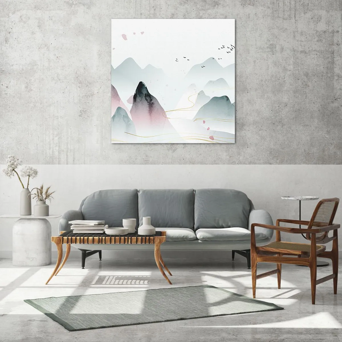 Impression sur verre - Image sur verre - Au-delà des sommets - 60x60 cm