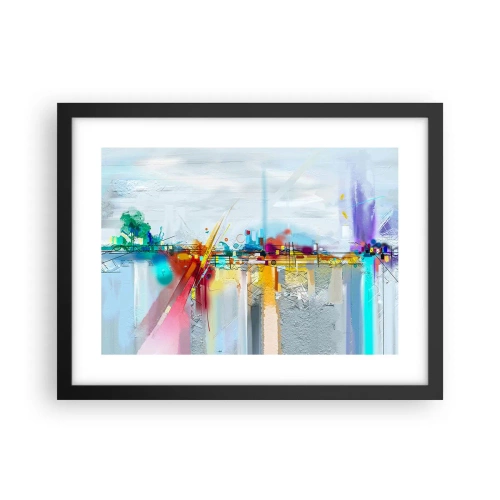Affiche dans un cadre noir - Poster - Pont de joie sur le fleuve de la vie - 40x30 cm