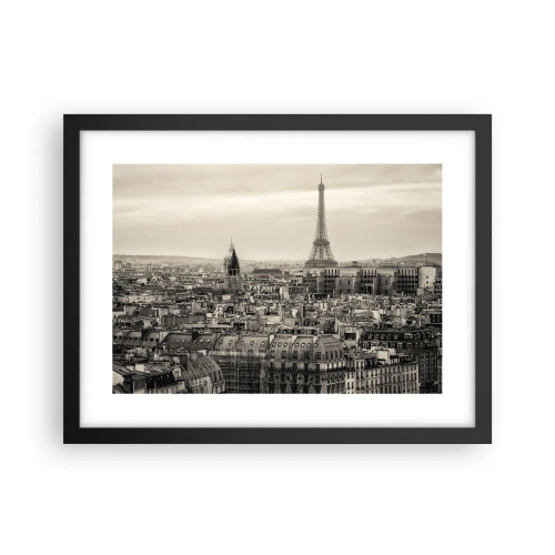 Affiche dans un cadre noir - Poster - Sur les toits de Paris - 40x30 cm