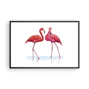 Affiche dans un cadre noir - Poster - Rendez-vous rose - 91x61 cm