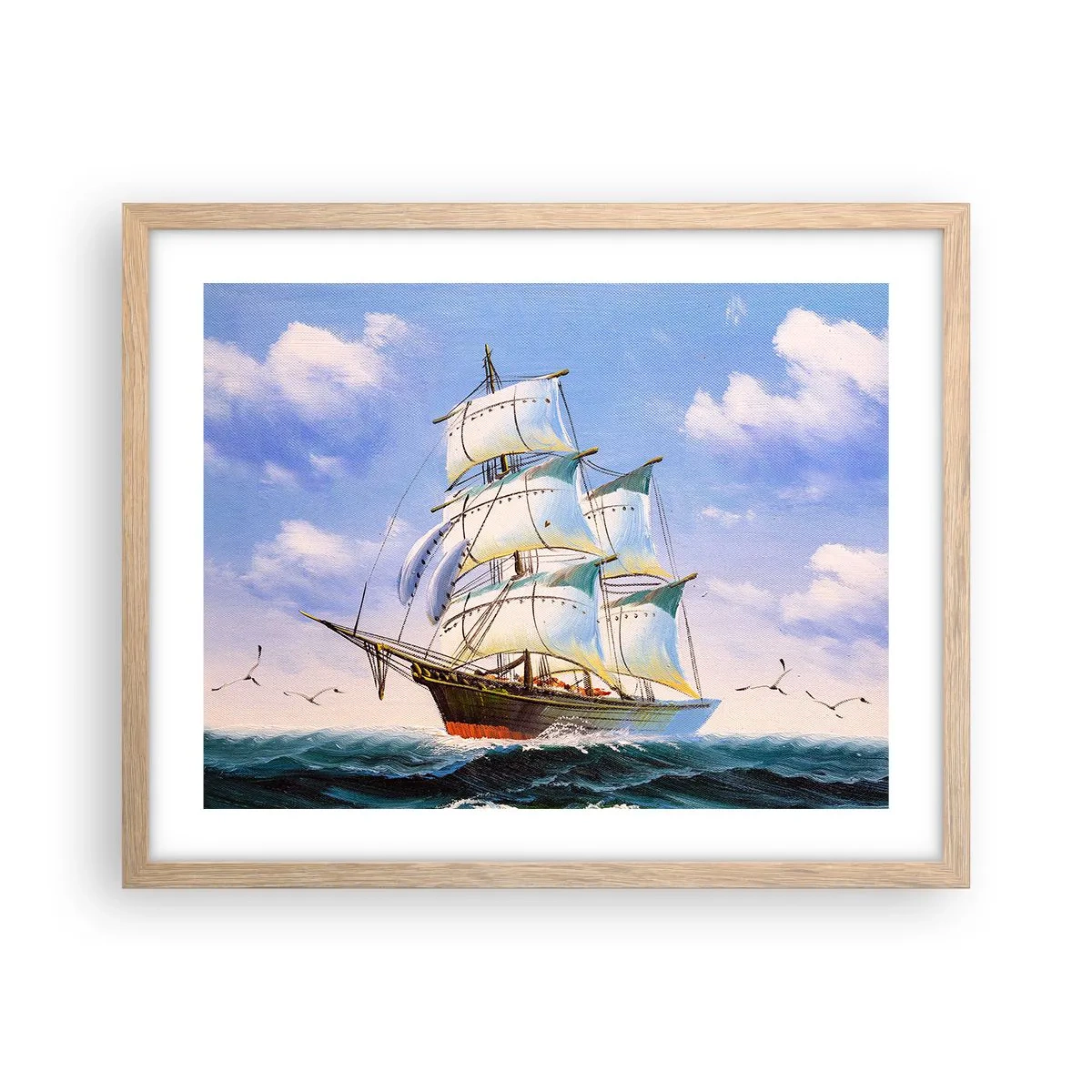 Affiche dans un chêne clair - Poster - Fièrement avec le vent - 50x40 cm