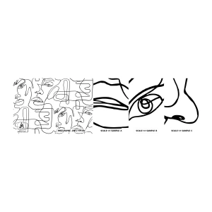 Échantillon de Papier Peint Autocollant Deluxe Sticker - Dans des émotions enchevêtrées - Visages, Doubler, Yeux - 100x30 cm