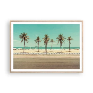 Affiche dans un chêne clair - Poster - Gardien de plage - 100x70 cm