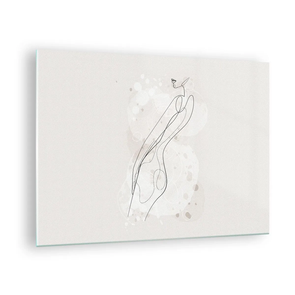 Impression sur verre - Image sur verre - Silhouette profilée d'une femme dans des tons beiges - 70x50cm - Trompe l'oeil - Décoration murale moderne pour le salon et la chambre ARTTOR