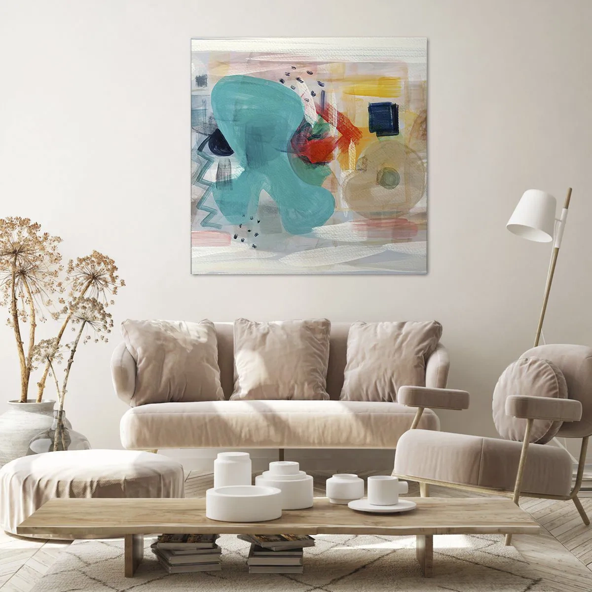 Impression sur toile - Image sur toile - Jeu de couleurs - 30x30 cm