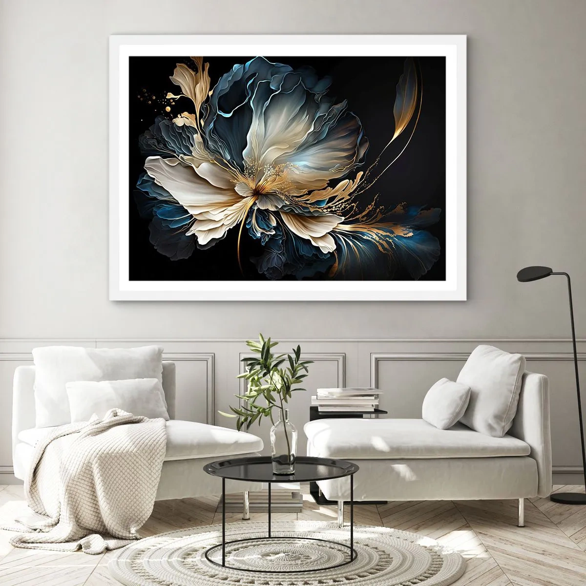 Affiche dans un cadre blanc - Poster - Fleur de fougère de conte de fées - 50x40 cm