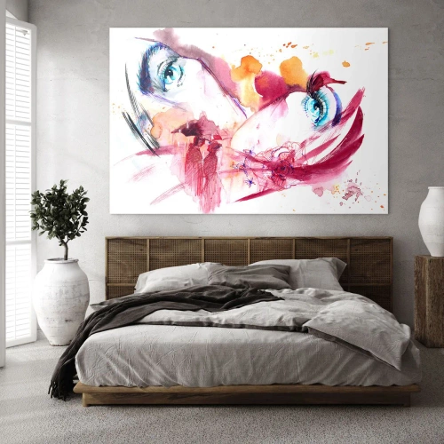 Impression sur verre - Image sur verre - Look abstrait avec des détails et des figures colorés - 100x70cm - Le monde prospère dans la proximité - Décoration murale moderne pour le salon et la chambre ARTTOR