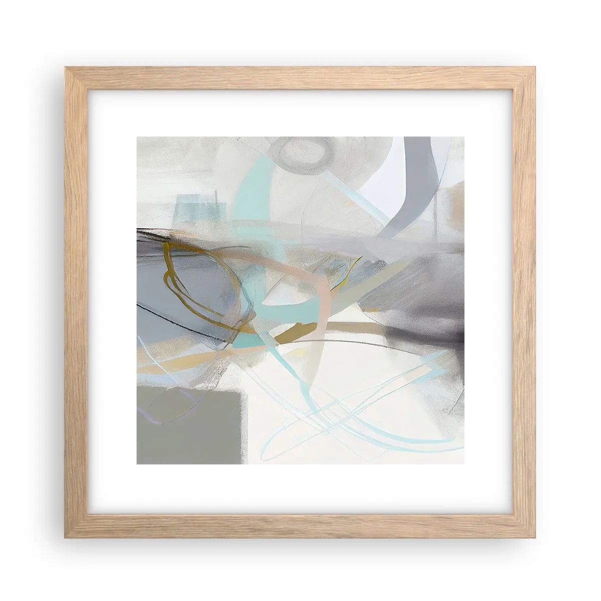 Affiche dans un chêne clair - Poster - Abstraction brumeuse - 30x30 cm