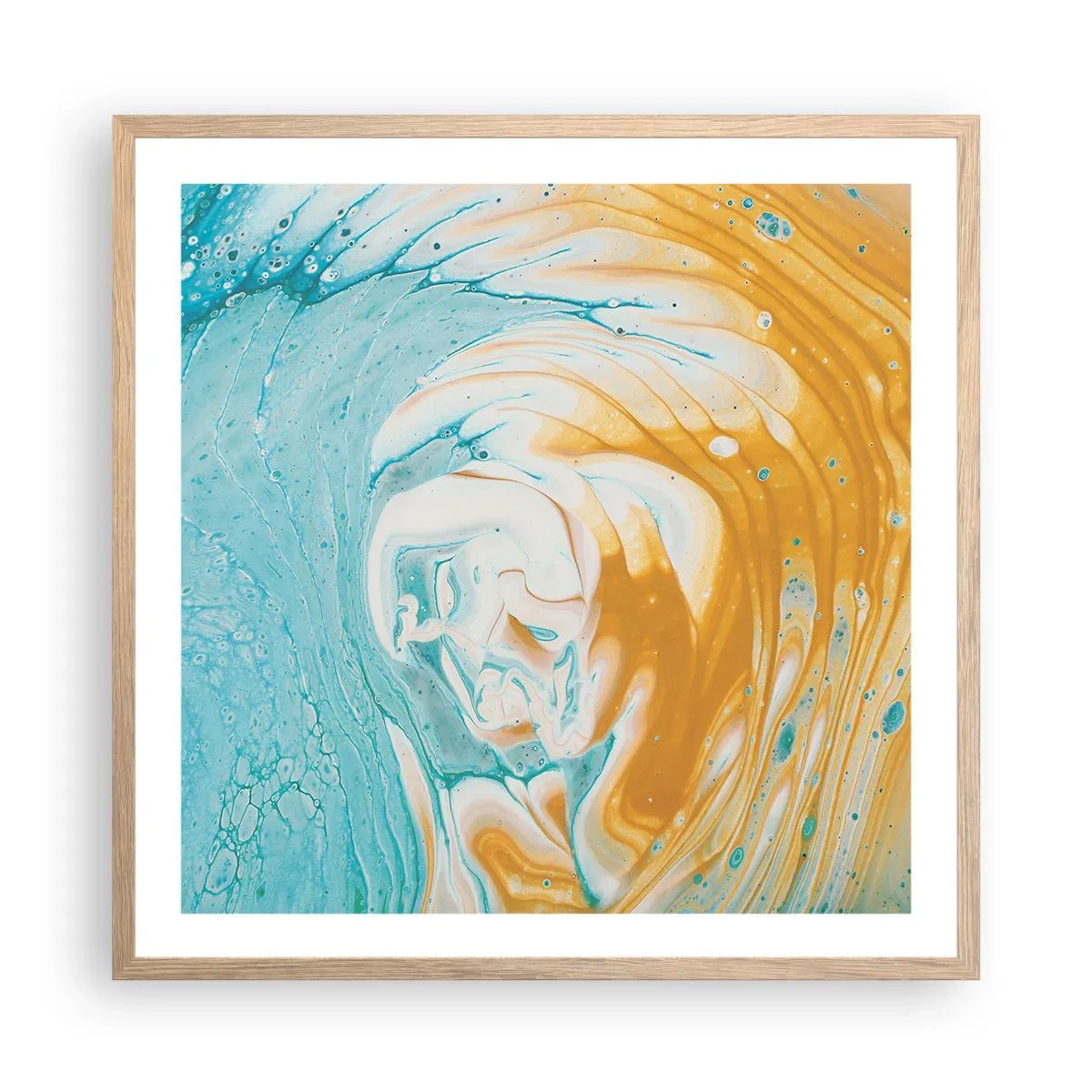 Affiche dans un chêne clair - Poster - Tourbillon pastel - 60x60 cm