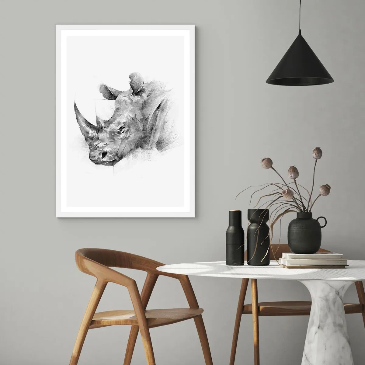 Affiche dans un cadre blanc - Poster - Potrait africain - 30x40 cm