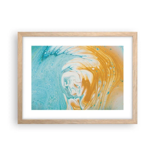 Affiche dans un chêne clair - Poster - Tourbillon pastel - 40x30 cm