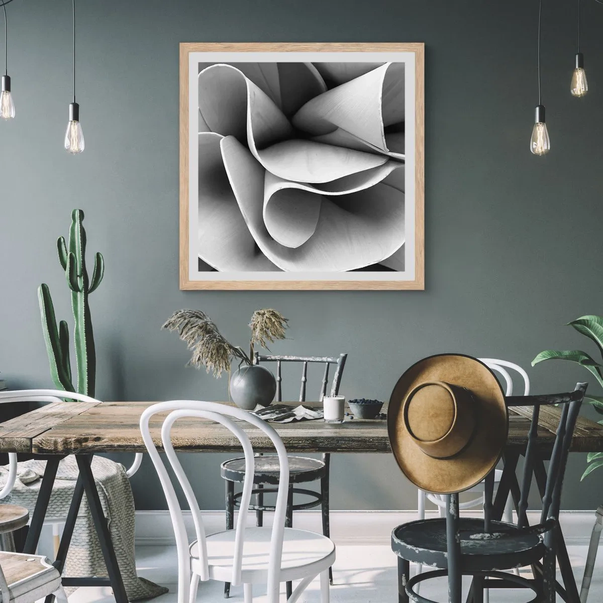 Affiche dans un chêne clair - Poster - Il s'en passe dans l'espace - 60x60 cm