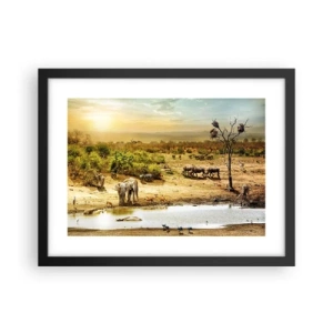 Affiche dans un cadre noir - Poster - "Et d'Eden coulait une rivière..." - 40x30 cm