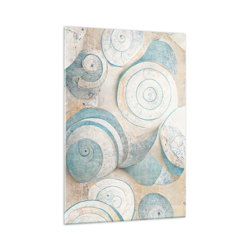 Impression sur verre - Image sur verre - Coquillages abstraits aux tons pastel - 70x100cm - Que cache la coque ? - Décoration murale moderne pour le salon et la chambre ARTTOR