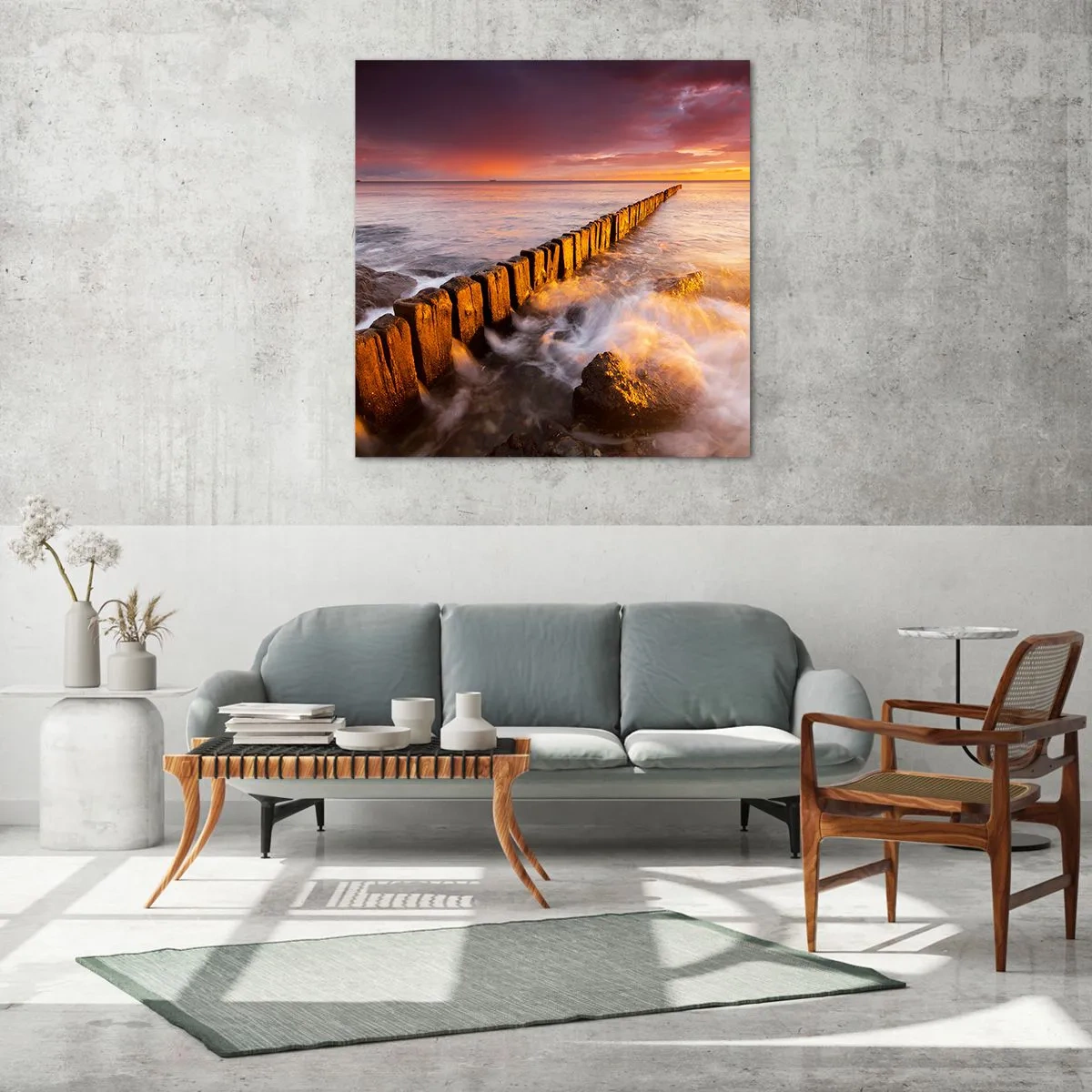 Impression sur verre - Image sur verre - La douceur des vagues - 70x70 cm