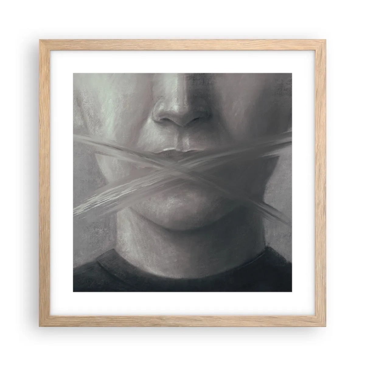 Affiche dans un chêne clair - Poster - Sans mot - 40x40 cm