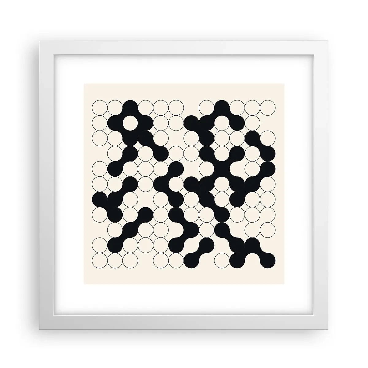Affiche dans un cadre blanc - Poster - Jeu chinois – variation - 30x30 cm