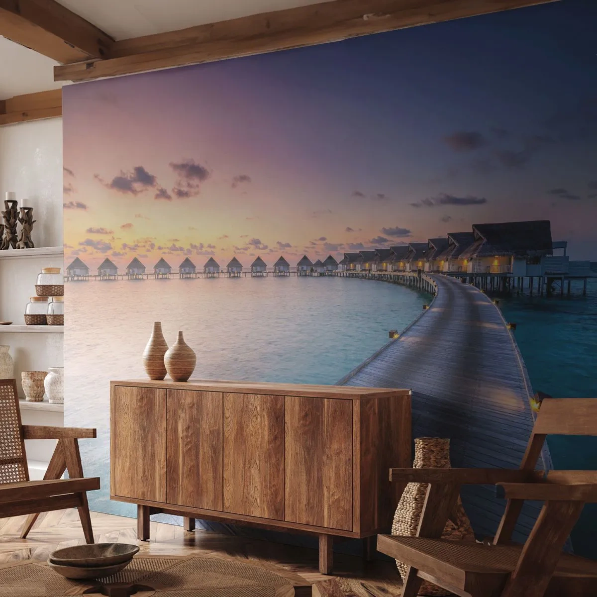 Papier Peint Photo Standard Eco - Vacances - retour aux sources - Maldives, Paysage, Voyages - 400x280 cm