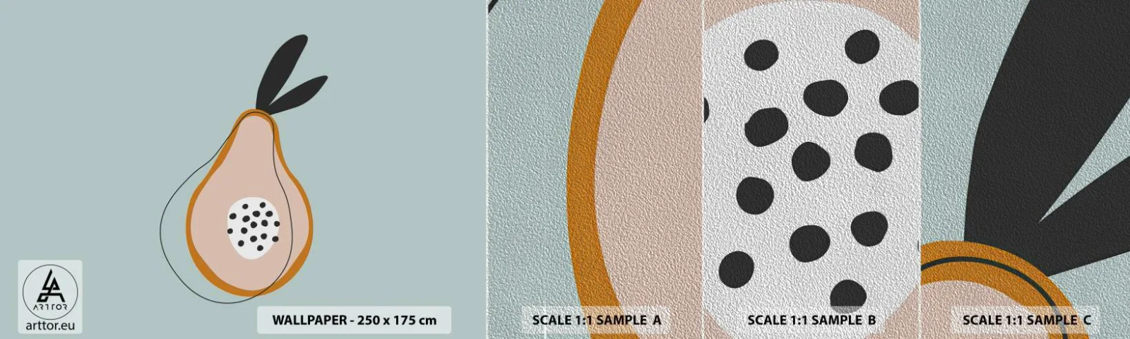 Échantillon de Papier Peint Premium Sand - Pénétrer la nature des choses - Graphique, Poire, Morceau - 100x30 cm