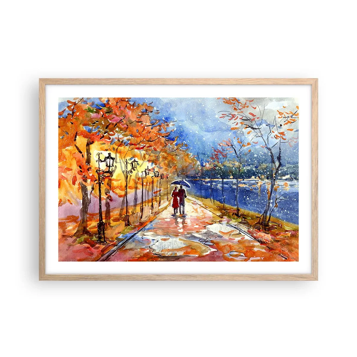 Affiche dans un chêne clair - Poster - Ensemble jusqu'au bout du temps - 70x50 cm