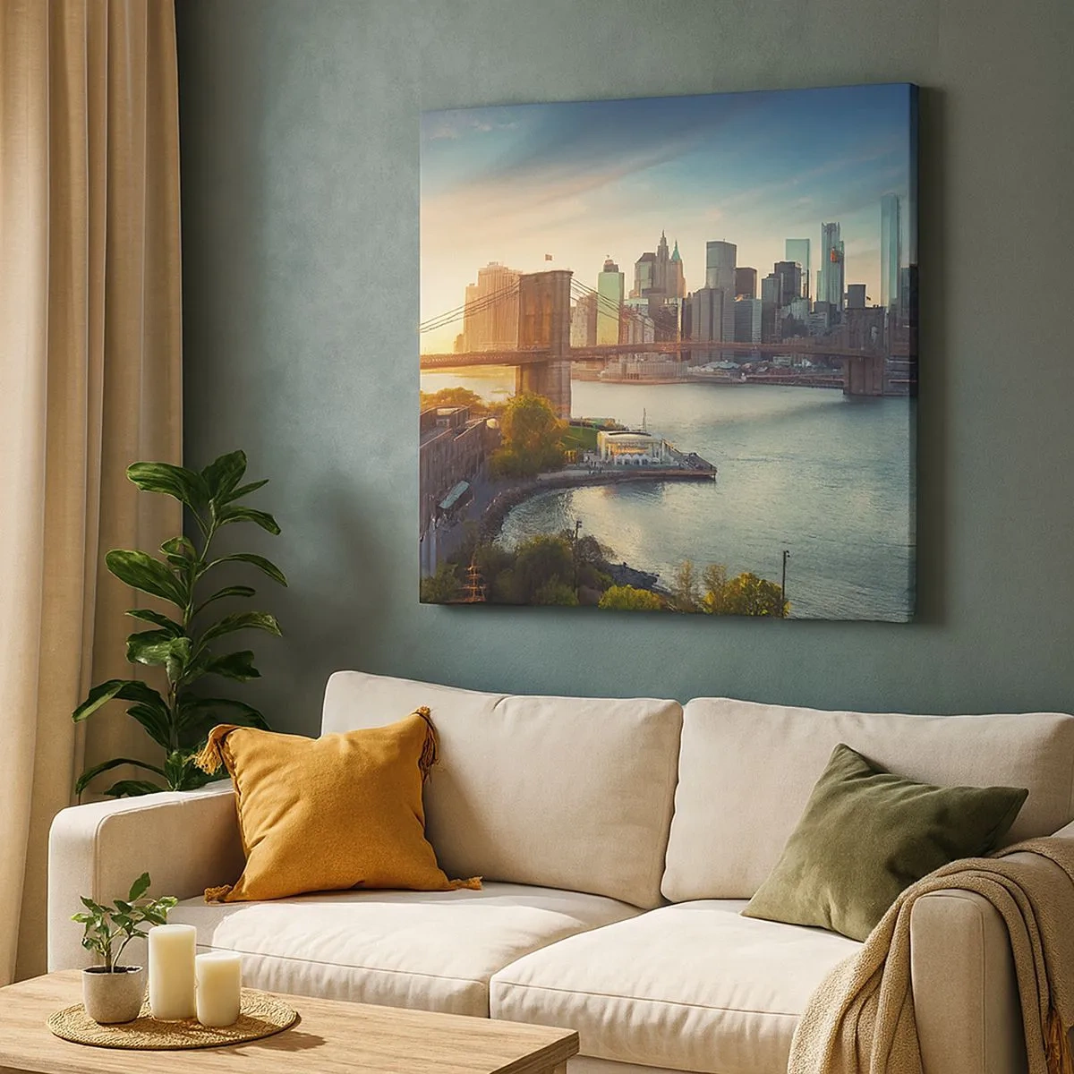 Impression sur toile - Image sur toile - L'aube de la grande ville - 30x30 cm