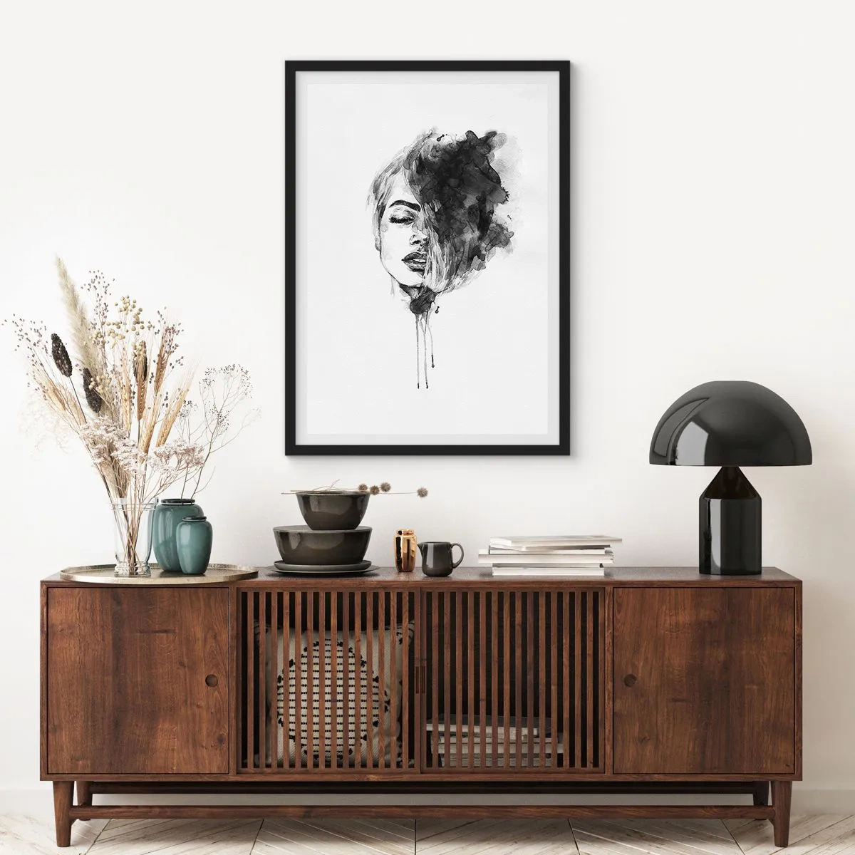 Affiche dans un cadre noir - Poster - De quoi rêve la fille - 40x50 cm