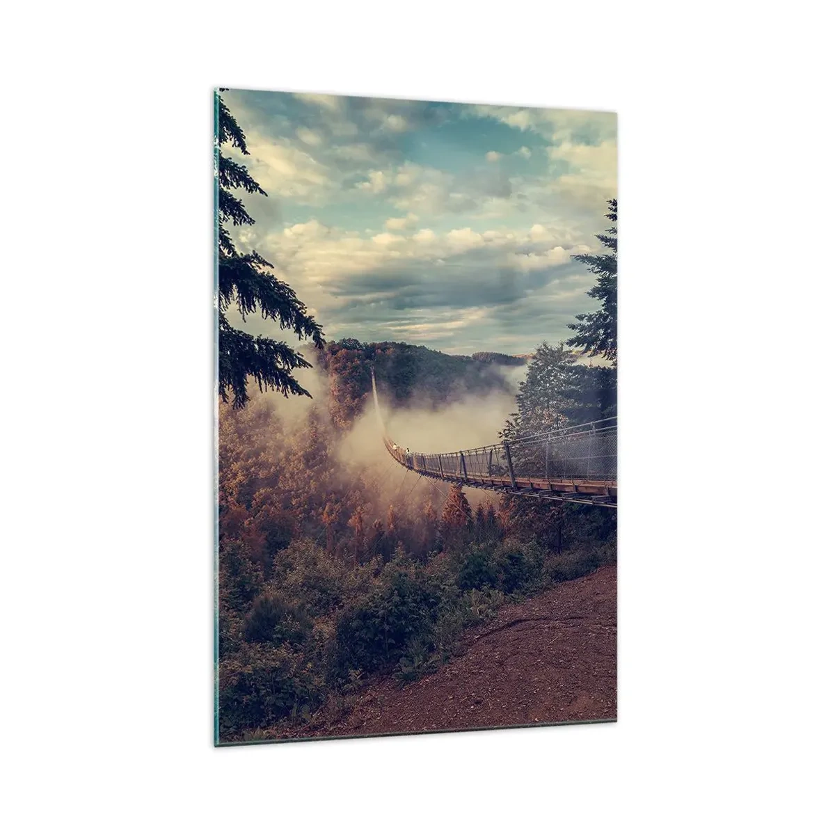 Impression sur verre - Image sur verre - Au-dessus de la forêt d'automne - 70x100 cm