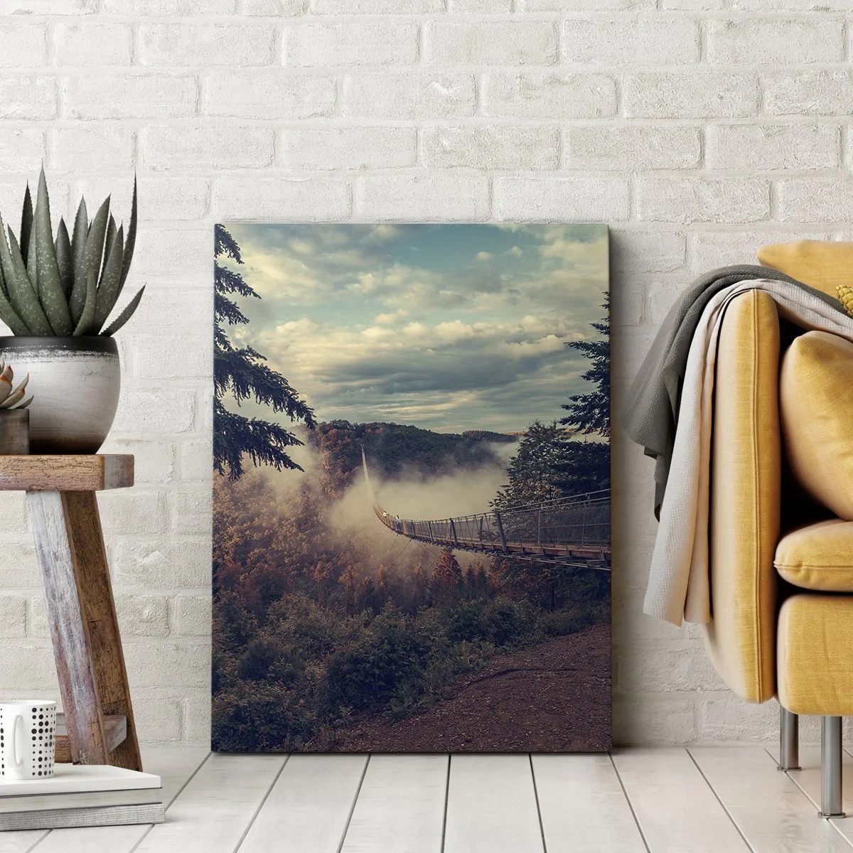 Impression sur toile - Image sur toile - Au-dessus de la forêt d'automne - 65x120 cm