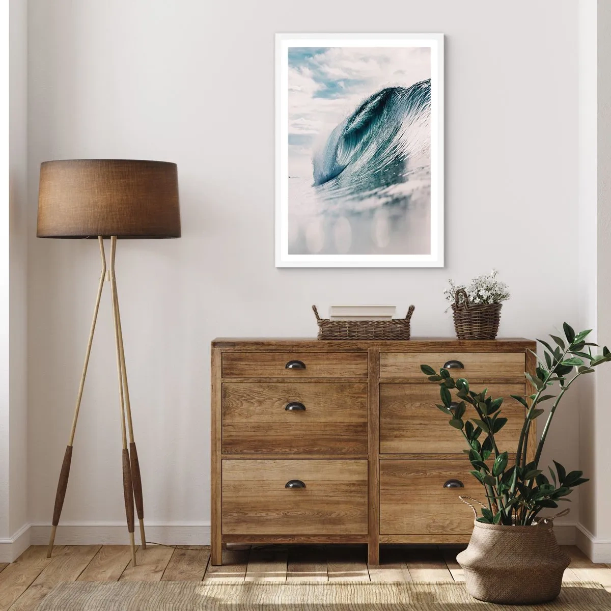Affiche dans un cadre blanc - Poster - Pic d'eau - 70x100 cm