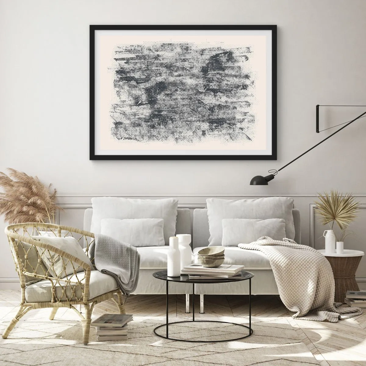 Affiche dans un cadre noir - Poster - Composition brumeuse - 40x30 cm